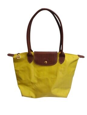 Longchamp Yellow Nylon Le Pilage Shoulder Tote Bag